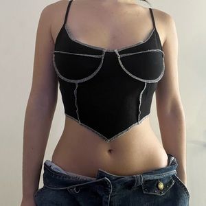 Black tank with white trim